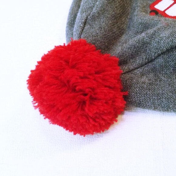 NWT 2016 Gymboree Knit Beanie Cap Unisex Boy 12-24mos Firetruck PomPom Cotton - Picture 9 of 13